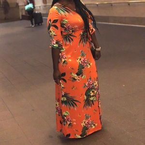 Orange maxi dress
